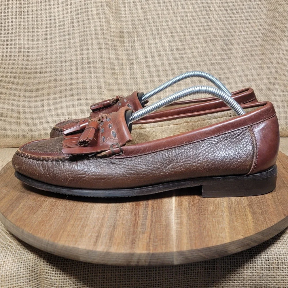 Florsheim Tassel Loafers Mens Size 10.5 D Brown 2 Tone Leather Dress‎ Shoes